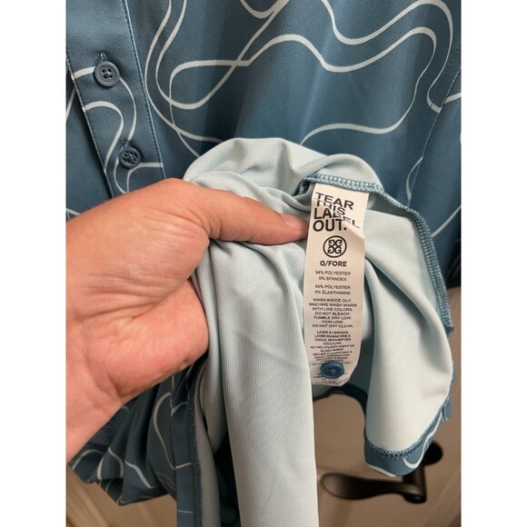 G/FORE Men's Pencil Tech Fit Golf Polo Shirt (Green) - Medium - Picture 9 of 9